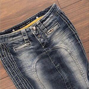 Guess Women's Dark Blue Washed Denim Pencil Skirt